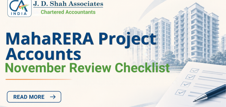 MahaRERA Project Accounts A November Review Checklist for Developers