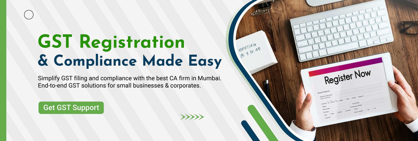 Simplify GST filing and compliance with the best CA firm in Mumbai. End-to-end GST solutions for small businesses & corporates.